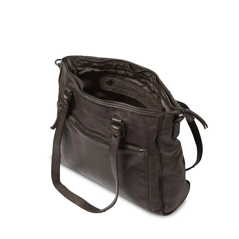 Pia Ries Stor Skuldertaske m/rem Brown