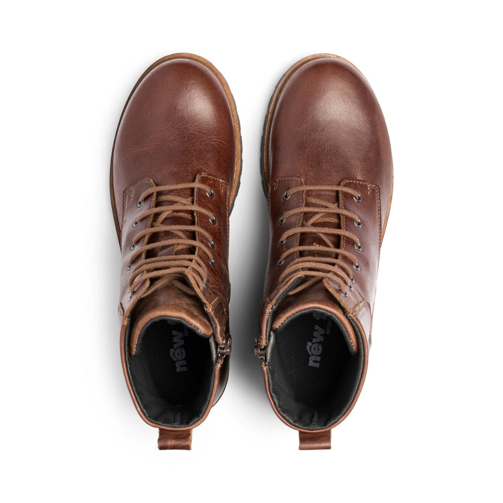 New Feet SnøreStøvle m/lynlås Brown