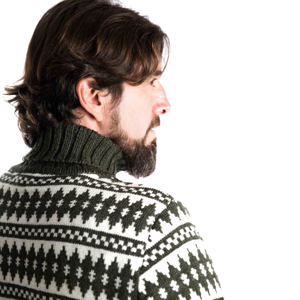 Fuza Wool Men´s Gorm Sweater Olive/White