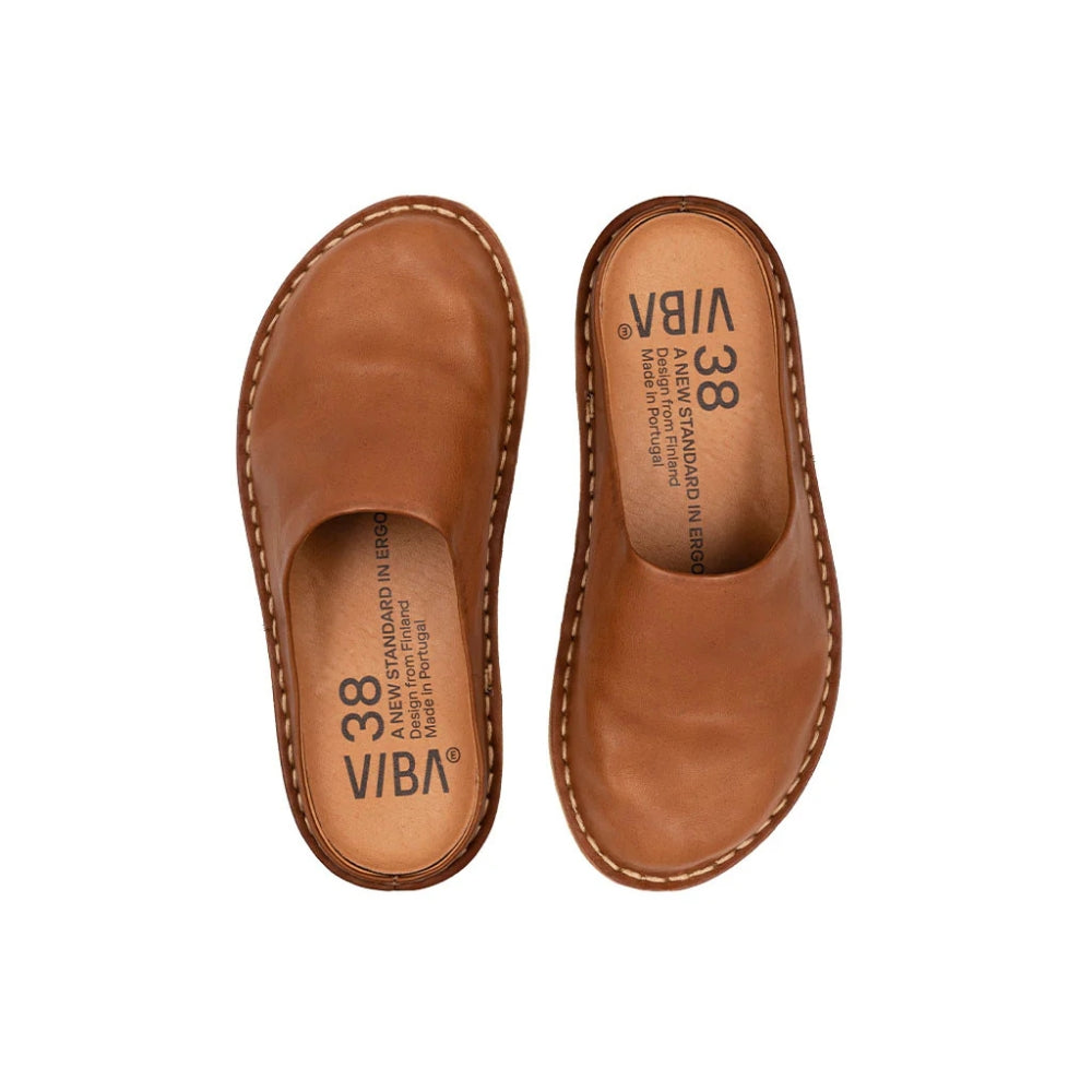 VIBA Tøffel Roma Leather Cognac Brown