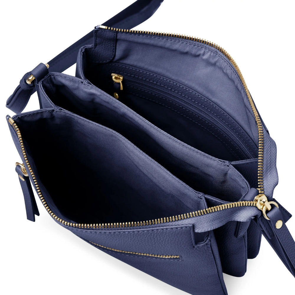 Pia Ries Skuldertaske m/3 rum Navy