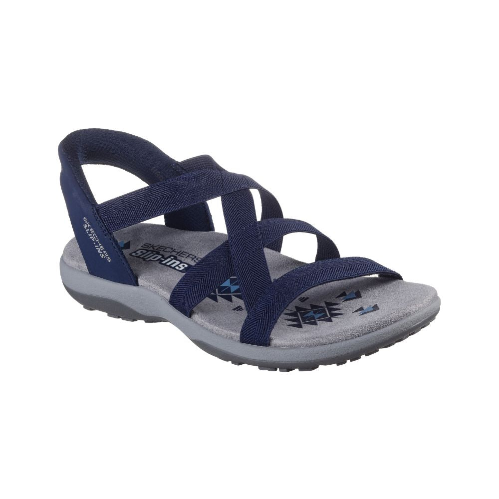 Skechers Sandal Dame Slip in Reggae Slim Stretch Flex Navy