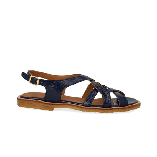 Angulus Sandal m/hælrem flettet Lak Navy