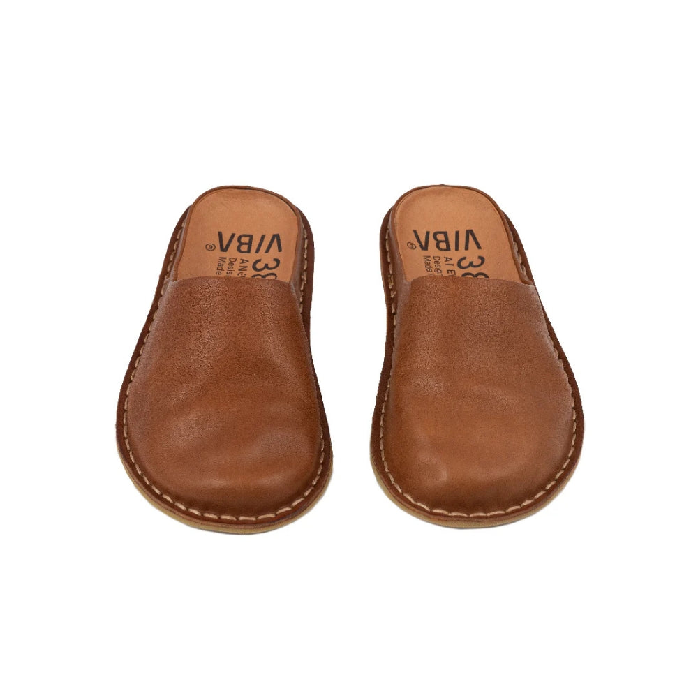 VIBA Tøffel Roma Leather Cognac Brown