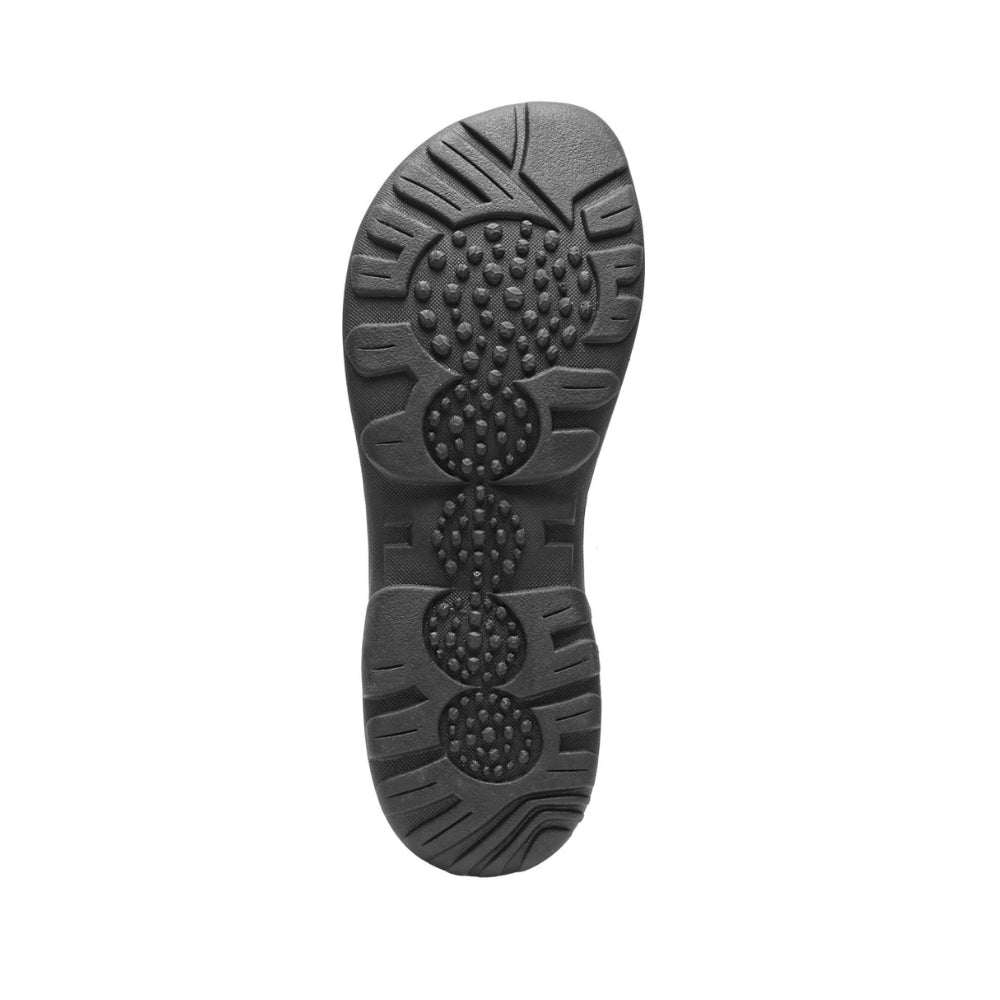 New Feet Herresandal m/3 Velcro remme Brun