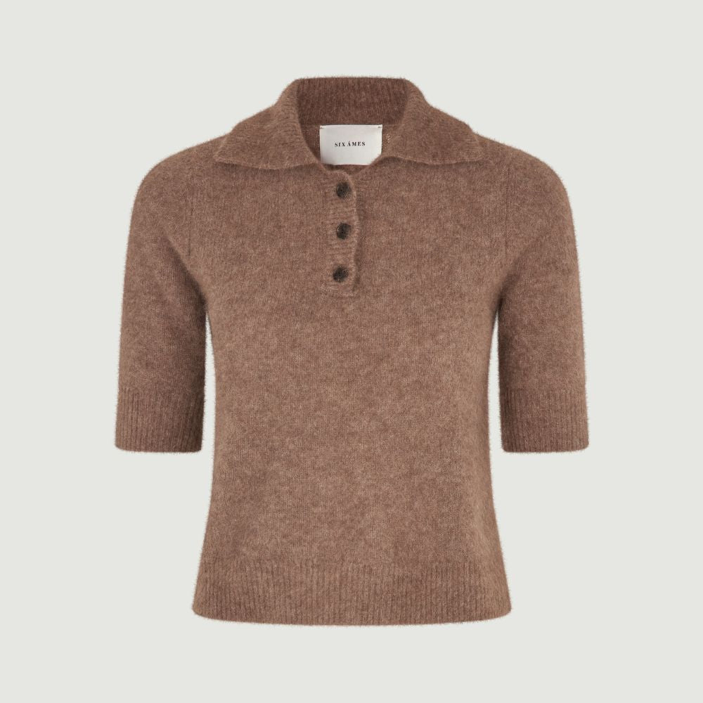 Six Ames Vaskebjørnsstrik Ricca Acorn Melange