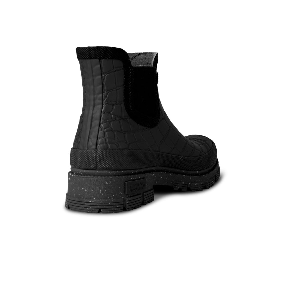 Woden Gummistøvle Liv Croco Waterproof Black