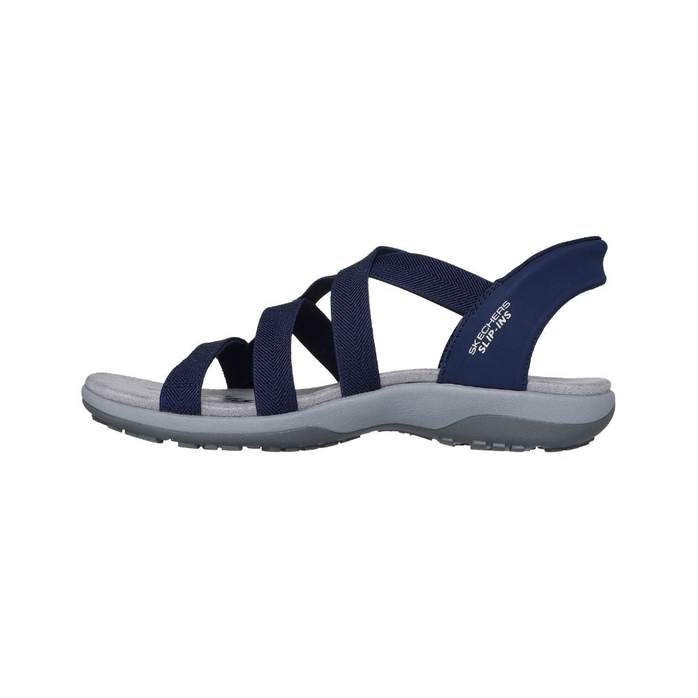 Skechers Sandal Dame Slip in Reggae Slim Stretch Flex Navy