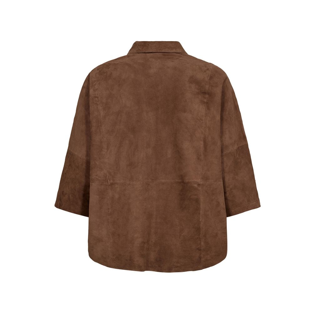 DEPECHE TennaDep Suede Shirt Wood