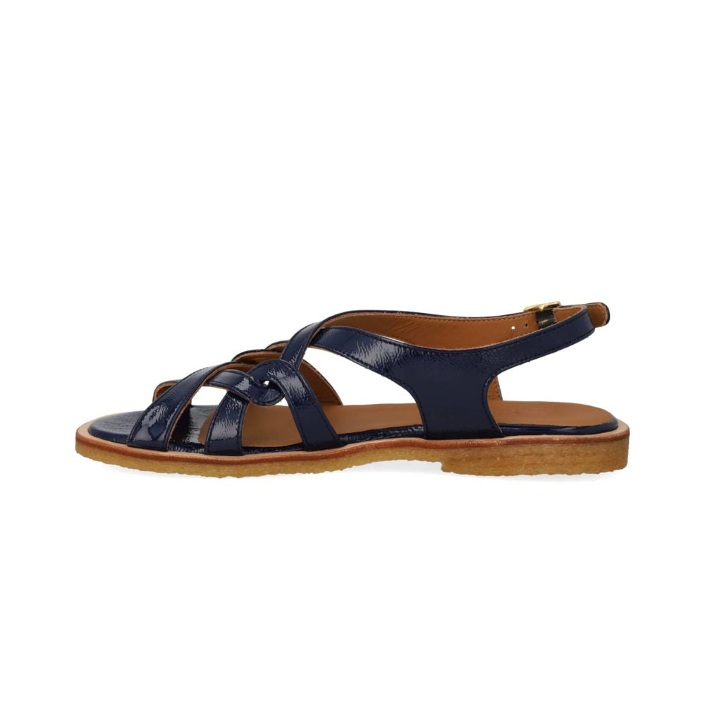 Angulus Sandal m/hælrem flettet Lak Navy