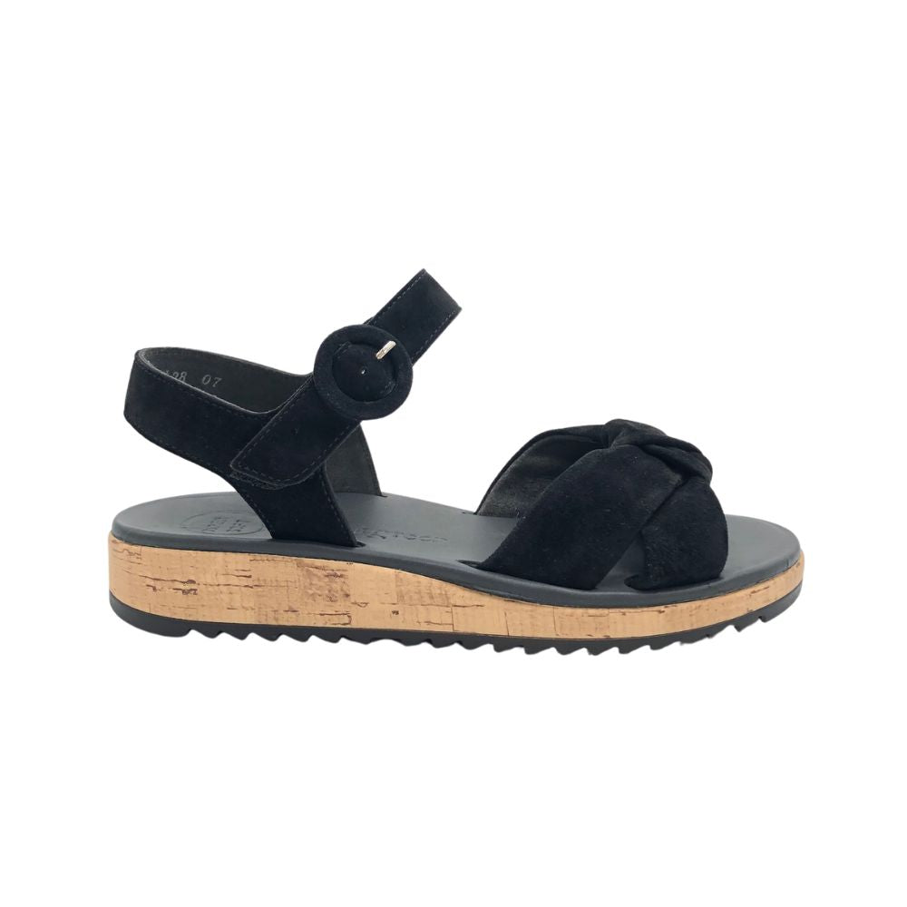 Paul Green Sandal m/velcro og knude Black