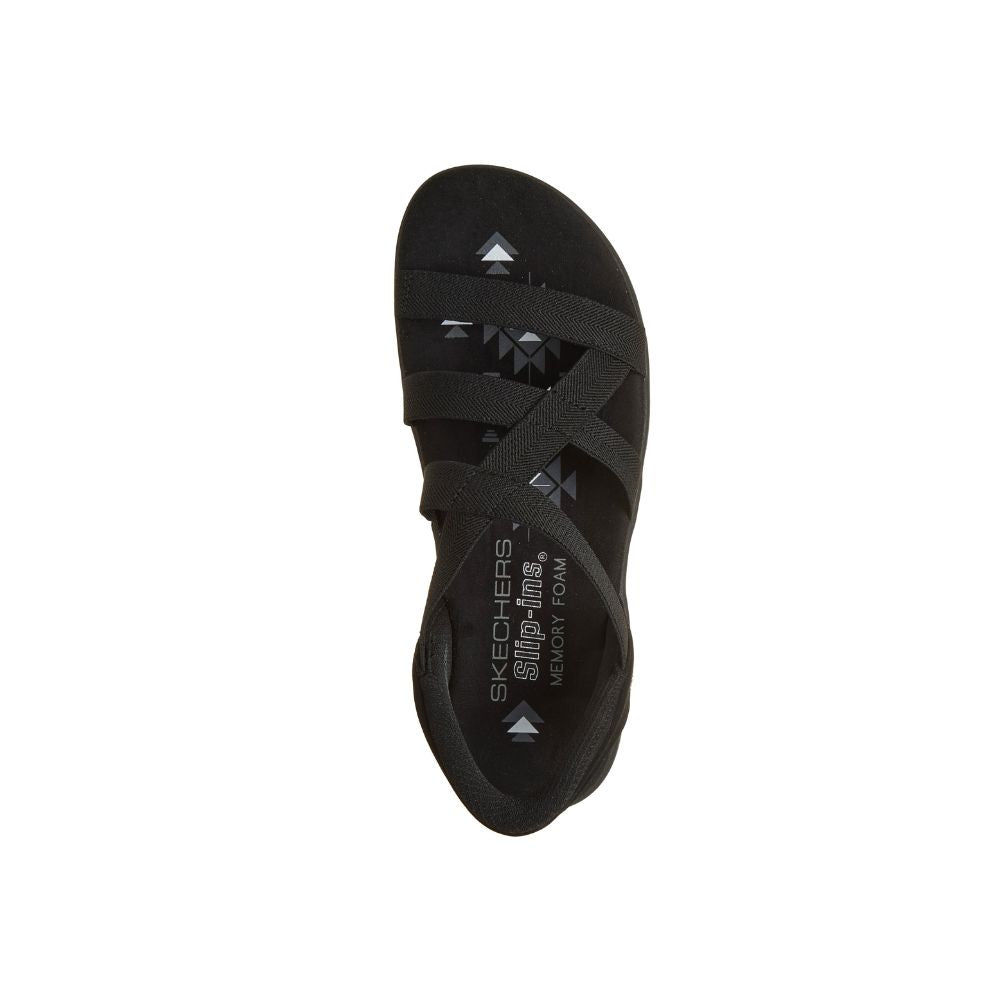 Skechers Sandal Dame Slip in Reggae Slim Stretch Flex Black