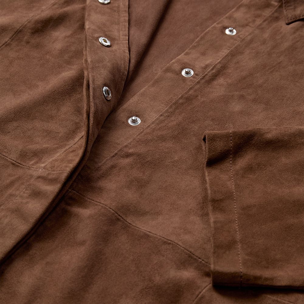 DEPECHE TennaDep Suede Shirt Wood