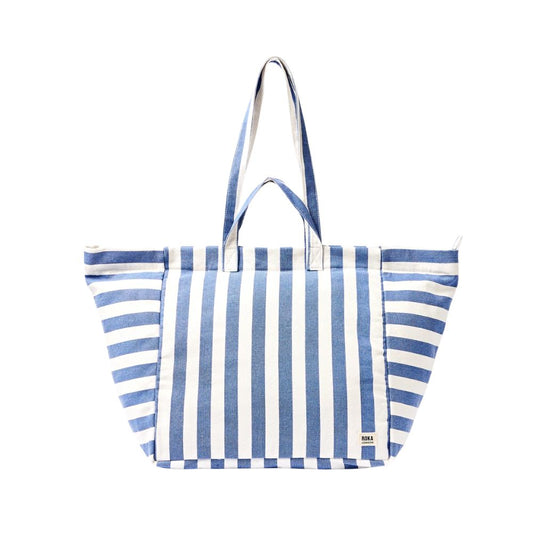 Roka London Tote Large Marylebone Denim Stripe