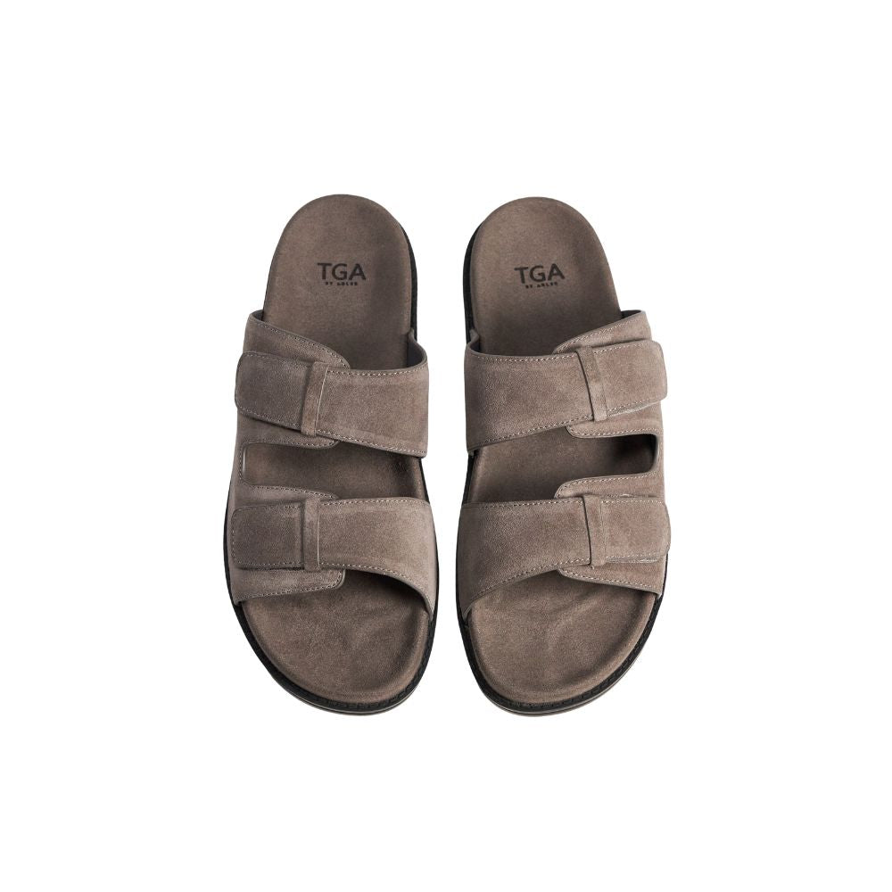 TGA Sandal m/velcro Suede Taupe