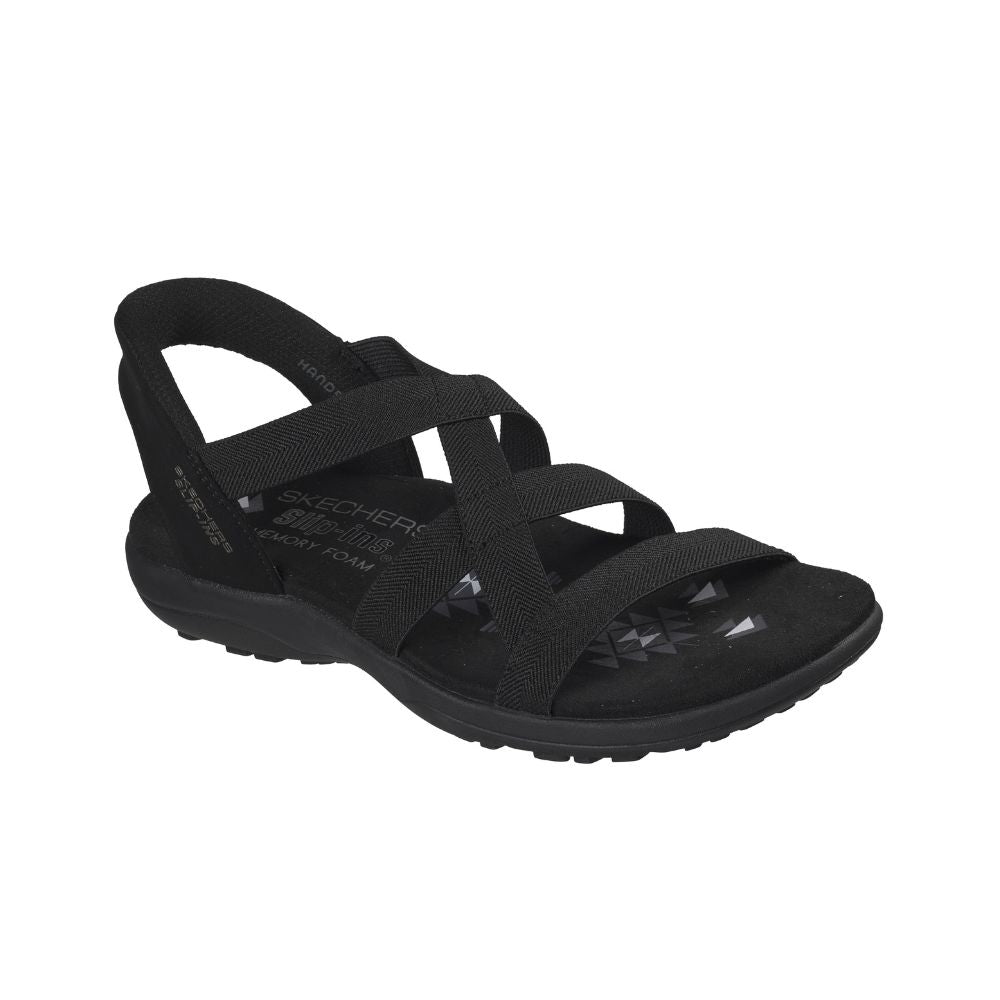 Skechers Sandal Dame Slip in Reggae Slim Stretch Flex Black