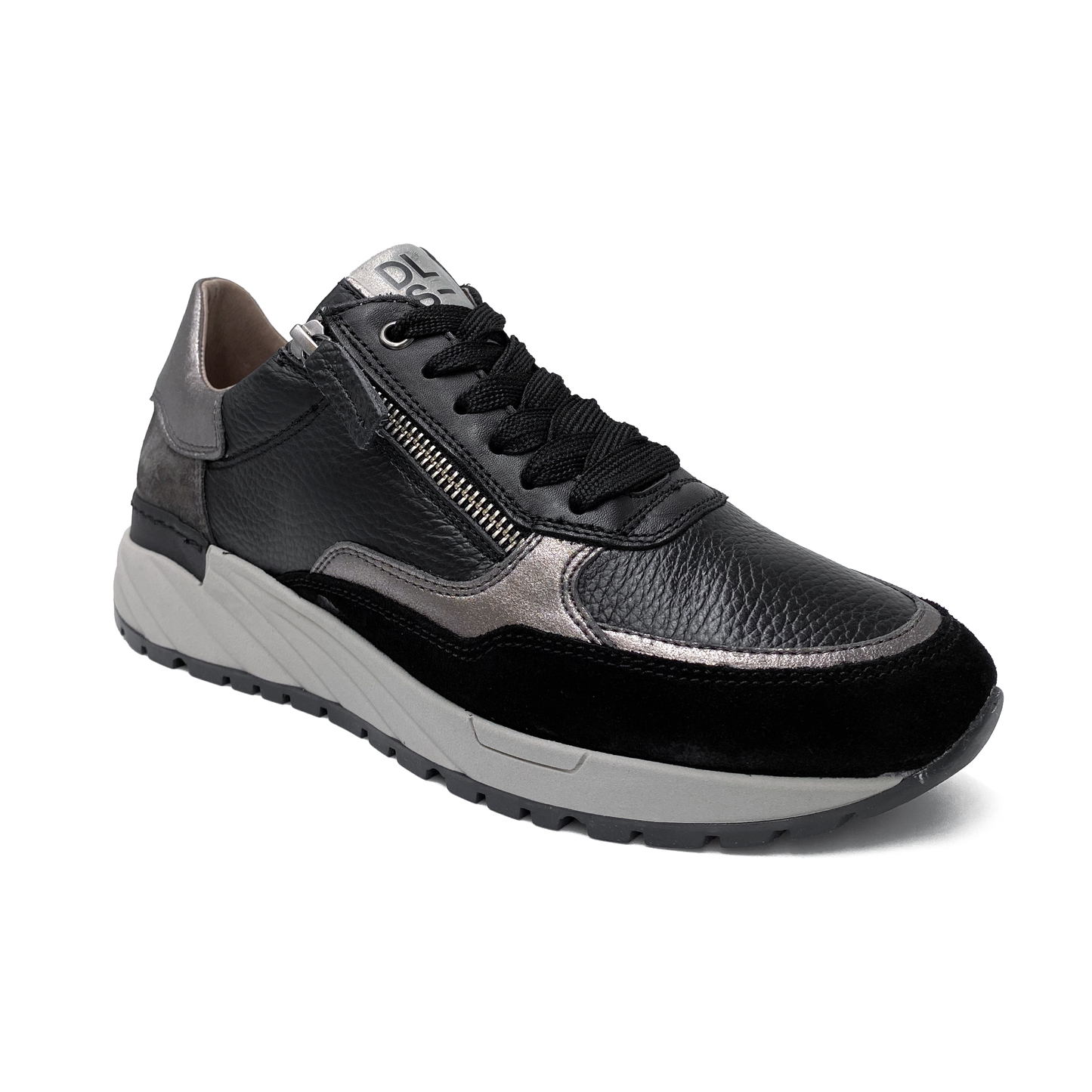 DL Sport Sneaker m/lynlås Nero/Grey
