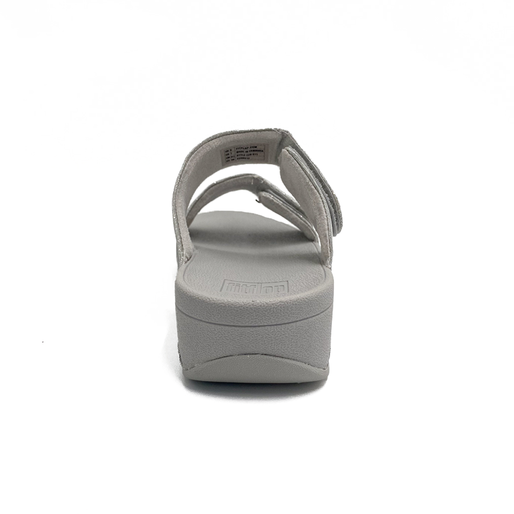 Fitflop Sandal Lulu Adjustable Slide Shimmer Silver
