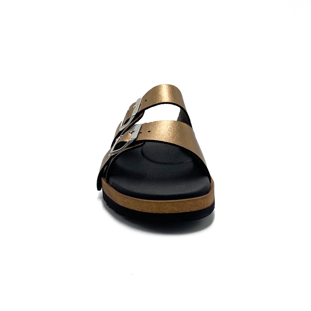 New Feet Slip in Sandal m/ 2 remme Bronze