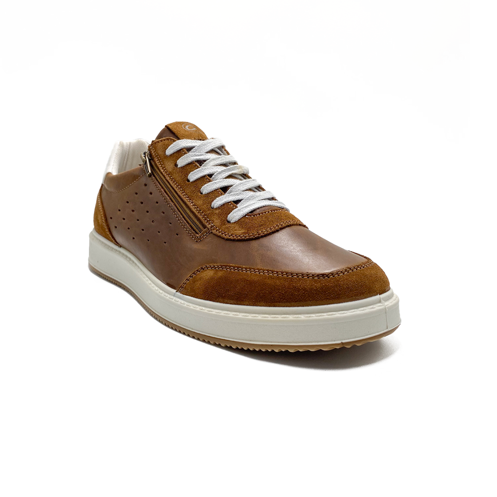 Ara Herre Sneaker m/snøre og lynlås Cognac White