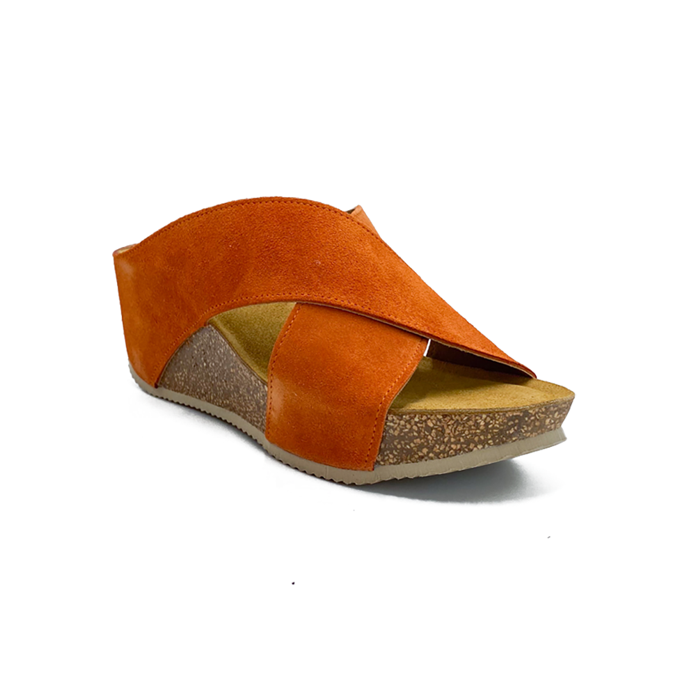 Bella Moda Slip in Sandal Orange Burn
