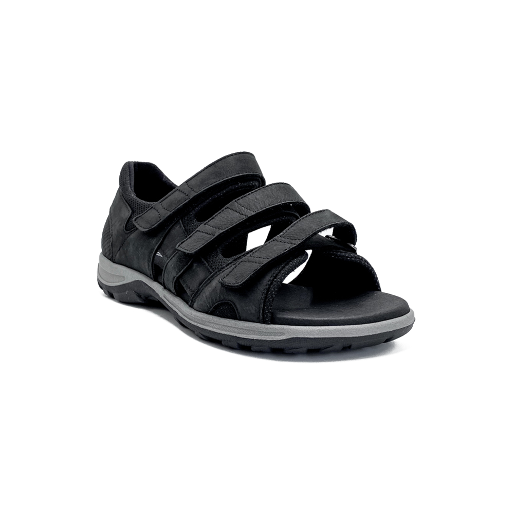 New Feet Herresandal m/hælkappe og velcro Black