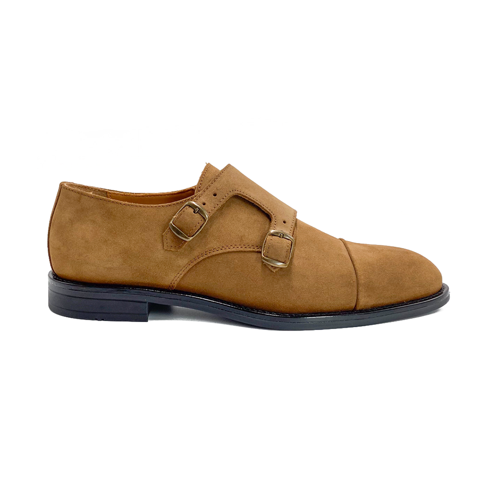 Ahler Herresko Double Monk Suede Camel