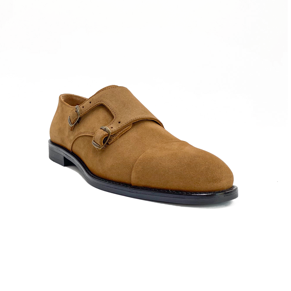 Ahler Herresko Double Monk Suede Camel