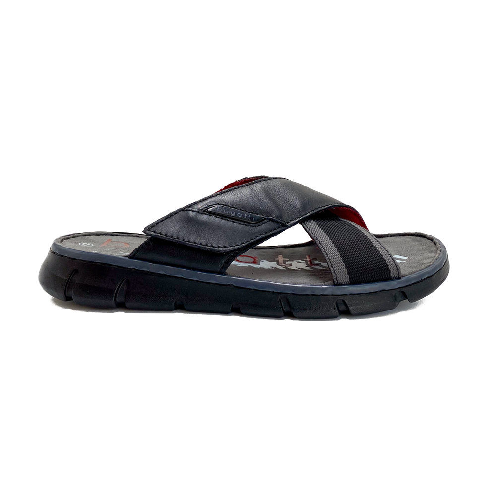 Bugatti Sandal m/kryds og velcro Black