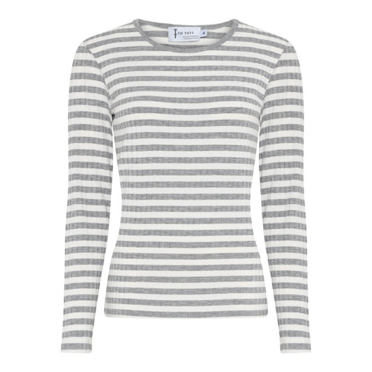 Tif Tiffy Janett TT Stribet T-shirt Stribet Grå/hvid