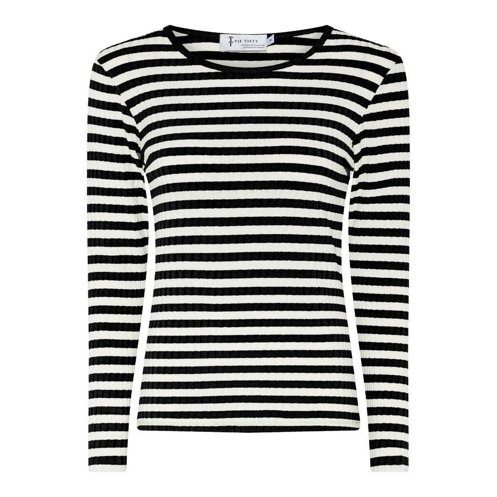 Tif Tiffy Janett TT Stribet T-shirt Stribet Sort/hvid