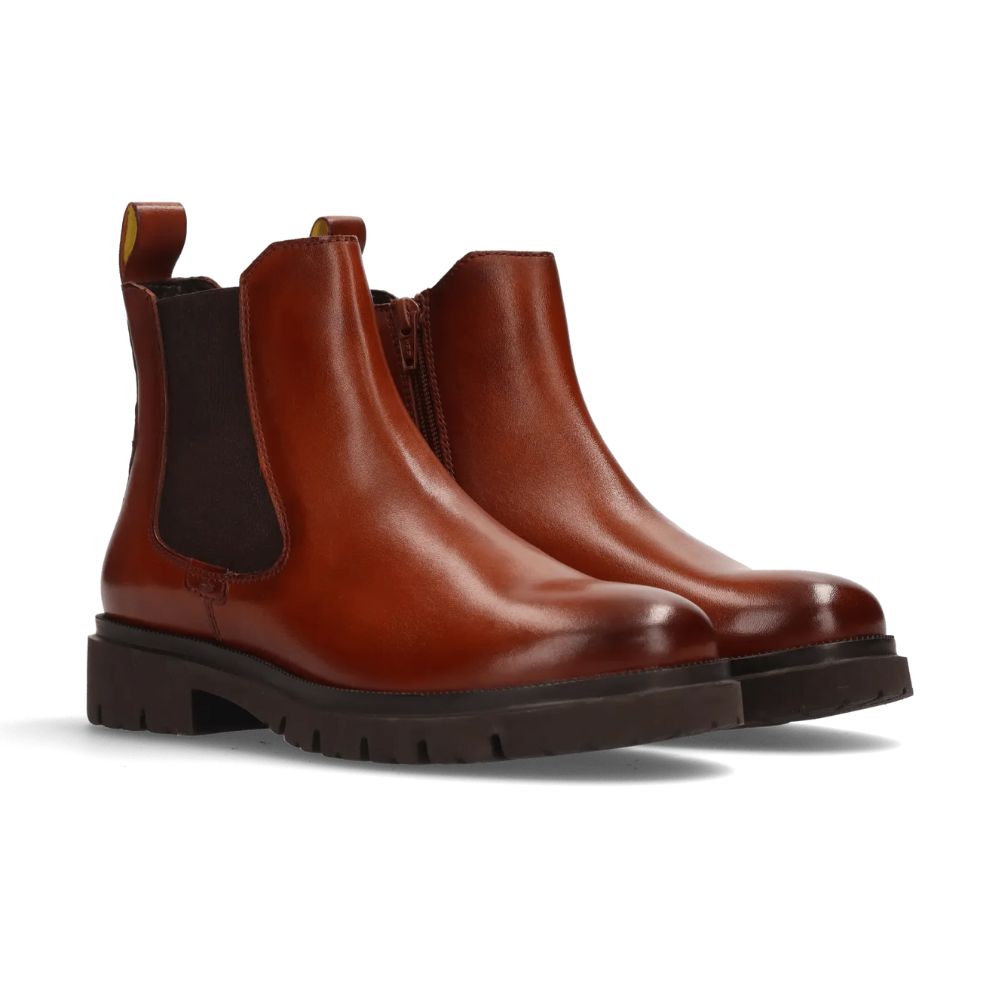 Salamander Dame Støvle m/elastik og lynlås Cognac