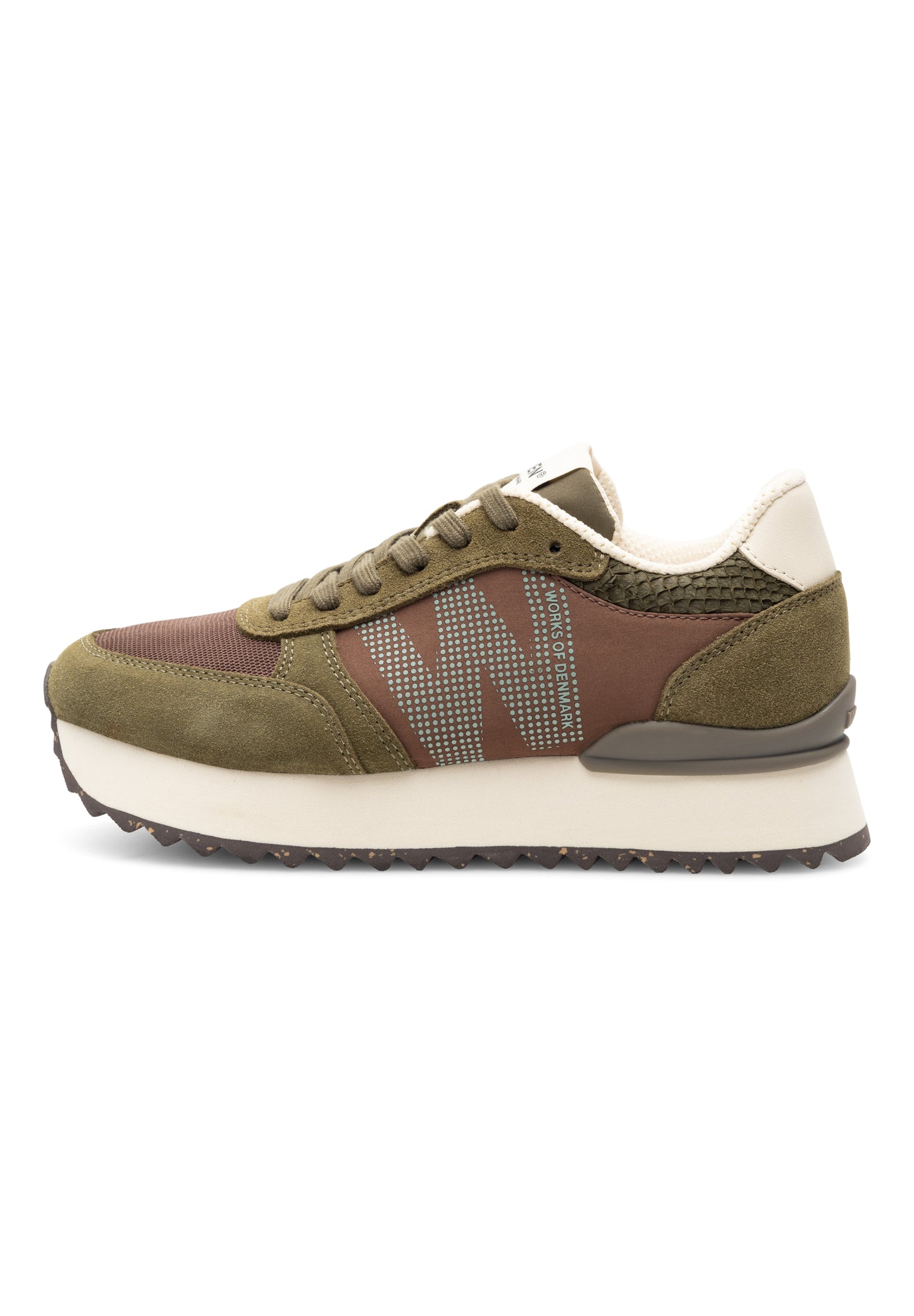 Woden Sneaker Ronja Plateau Dark Olive Multi