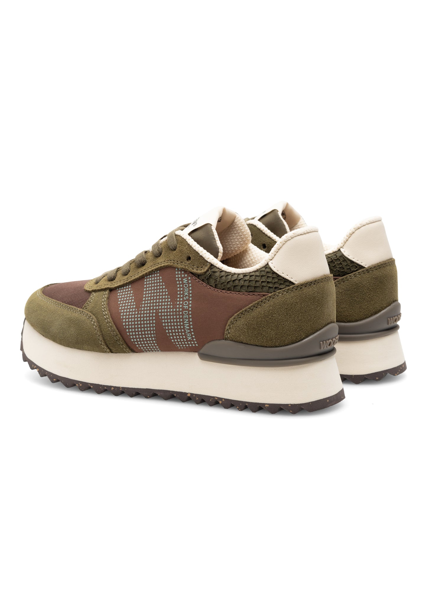 Woden Sneaker Ronja Plateau Dark Olive Multi