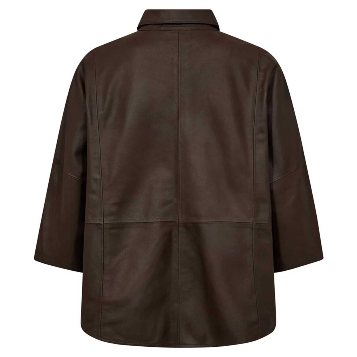 DEPECHE Tenna 3/4 Sleeve Loose Fit Shirt Brown