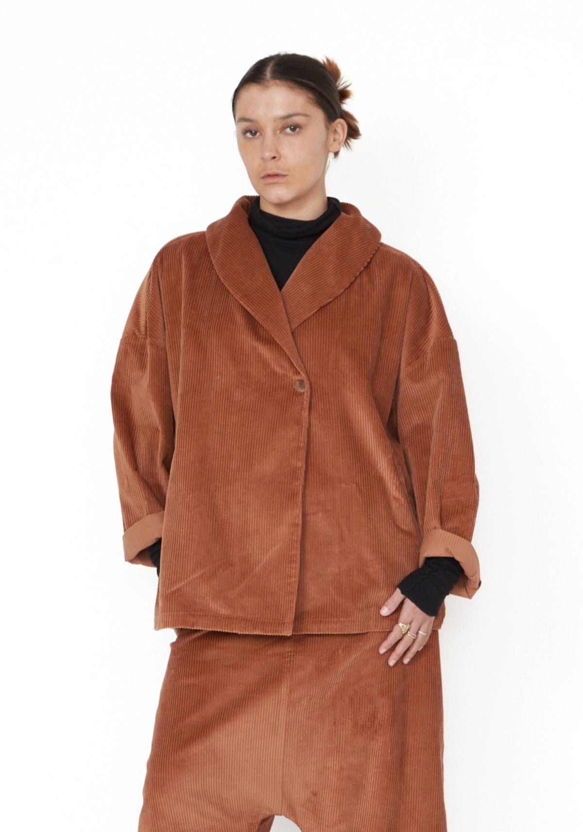 SORT AARHUS FIRMEN Velvet Blazer Spice