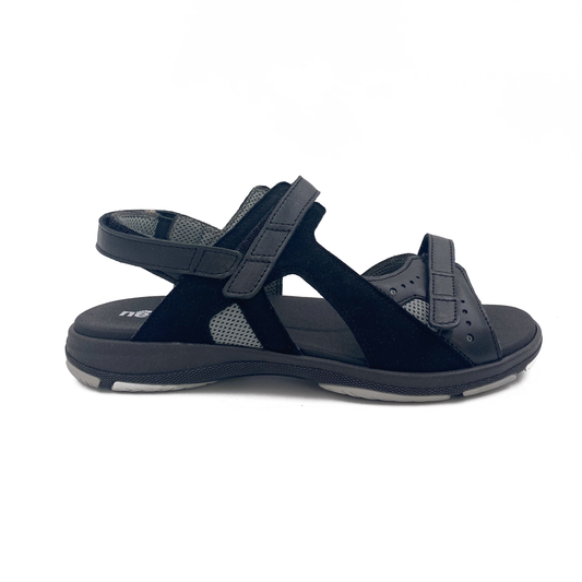 New Feet Sandal m/ 2 Velcro Black