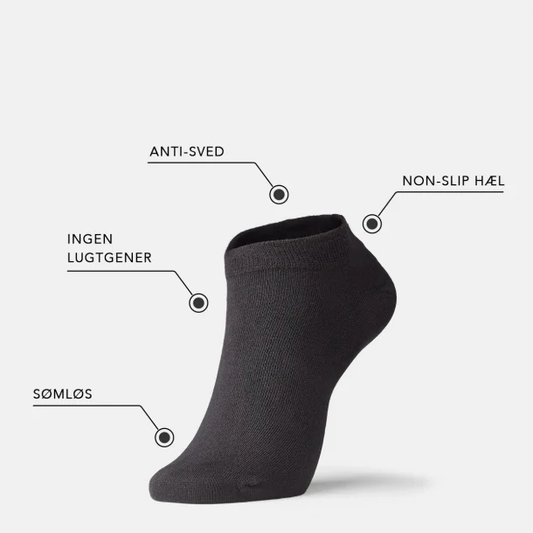 IQSOX 3 par sneakerstrømper bambus Black